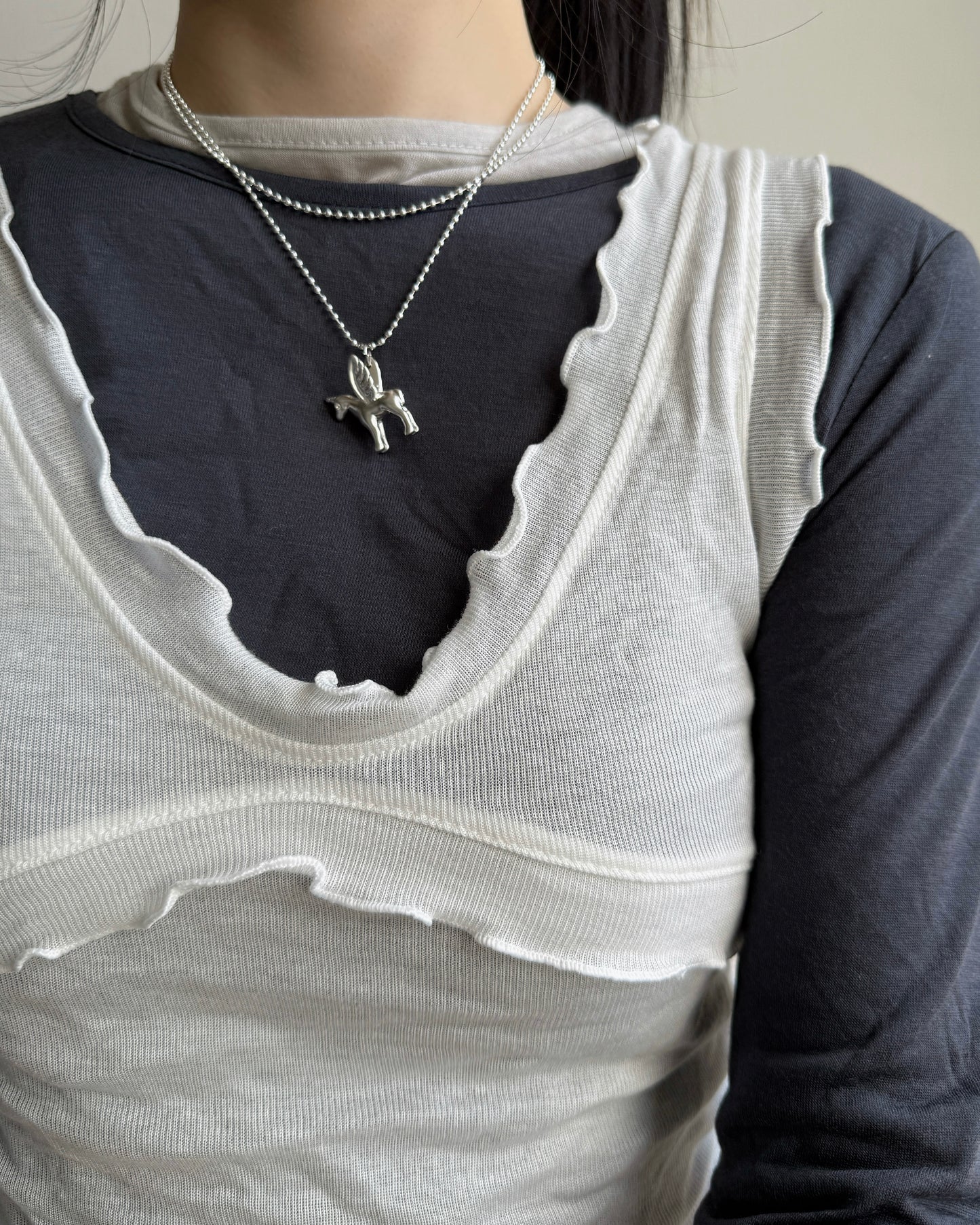 VT277 Ruffle Vest - White | Yellow | Brown | Purple | Charcoal