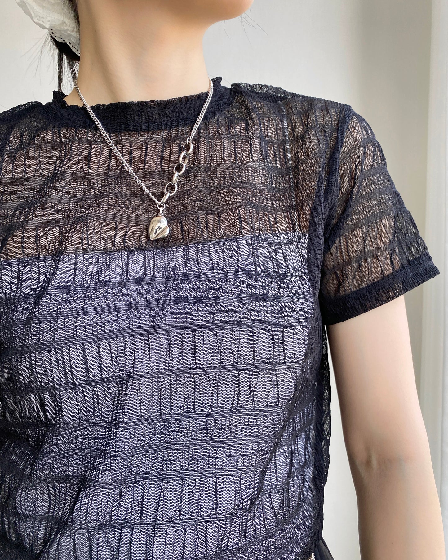 TP516 Sheer Top - White | Beige | Black