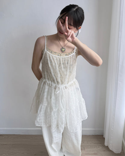 VT255 Check Sheer Vest - White | Black | Blue