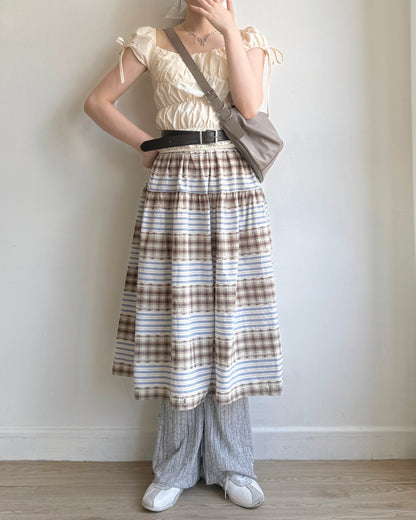 現貨 TP524 Fuzzy Crop Blouse - Beige | Black