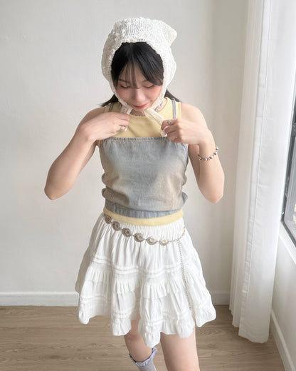 VT253 Denim Strap Camisole - Light Blue | Navy
