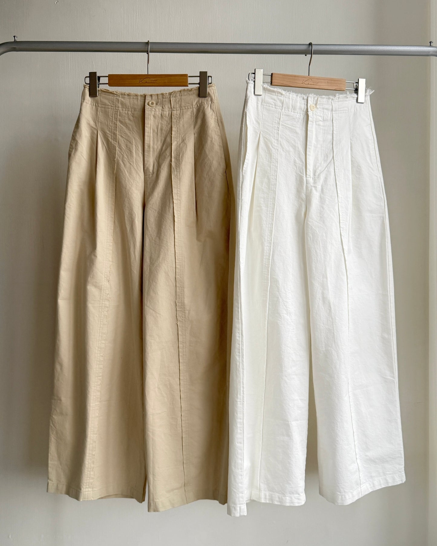 現貨 PT072 Wide Straight-Fit Cotton Pant - White | Beige | Black