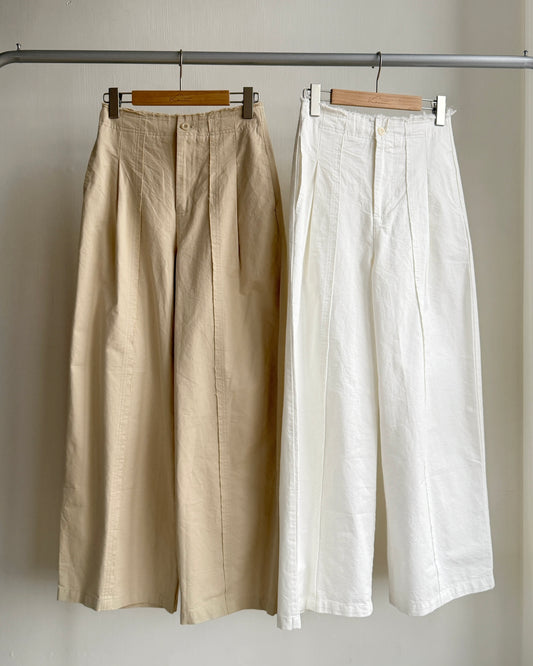 現貨 PT072 Wide Straight-Fit Cotton Pant - White | Beige | Black