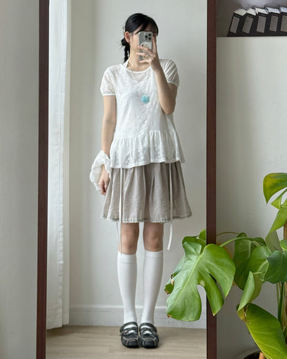 TP595 Star Sheer Blouse - White | Black