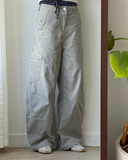 PT084 Unisex Banana Cargo Pants - Beige | Charcoal