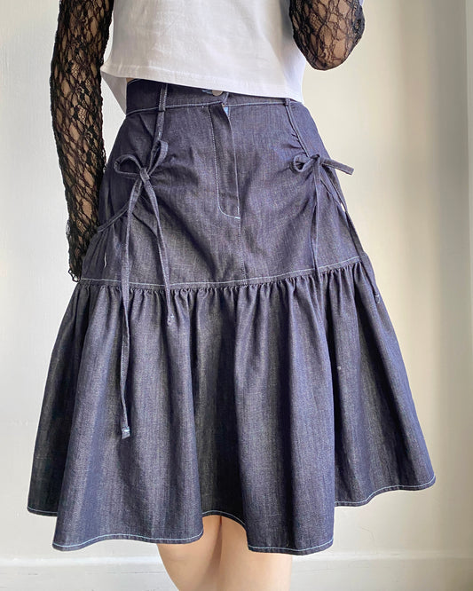 SK184 Denim Skirt - Navy