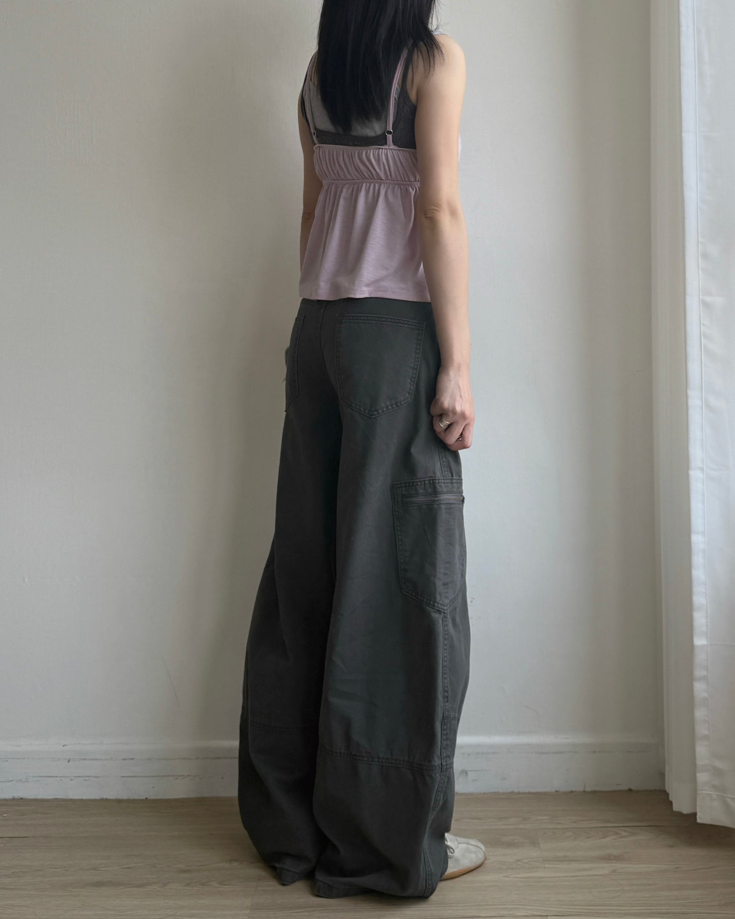VT316 Lace Crop Top - Black | Charcoal | Ivory