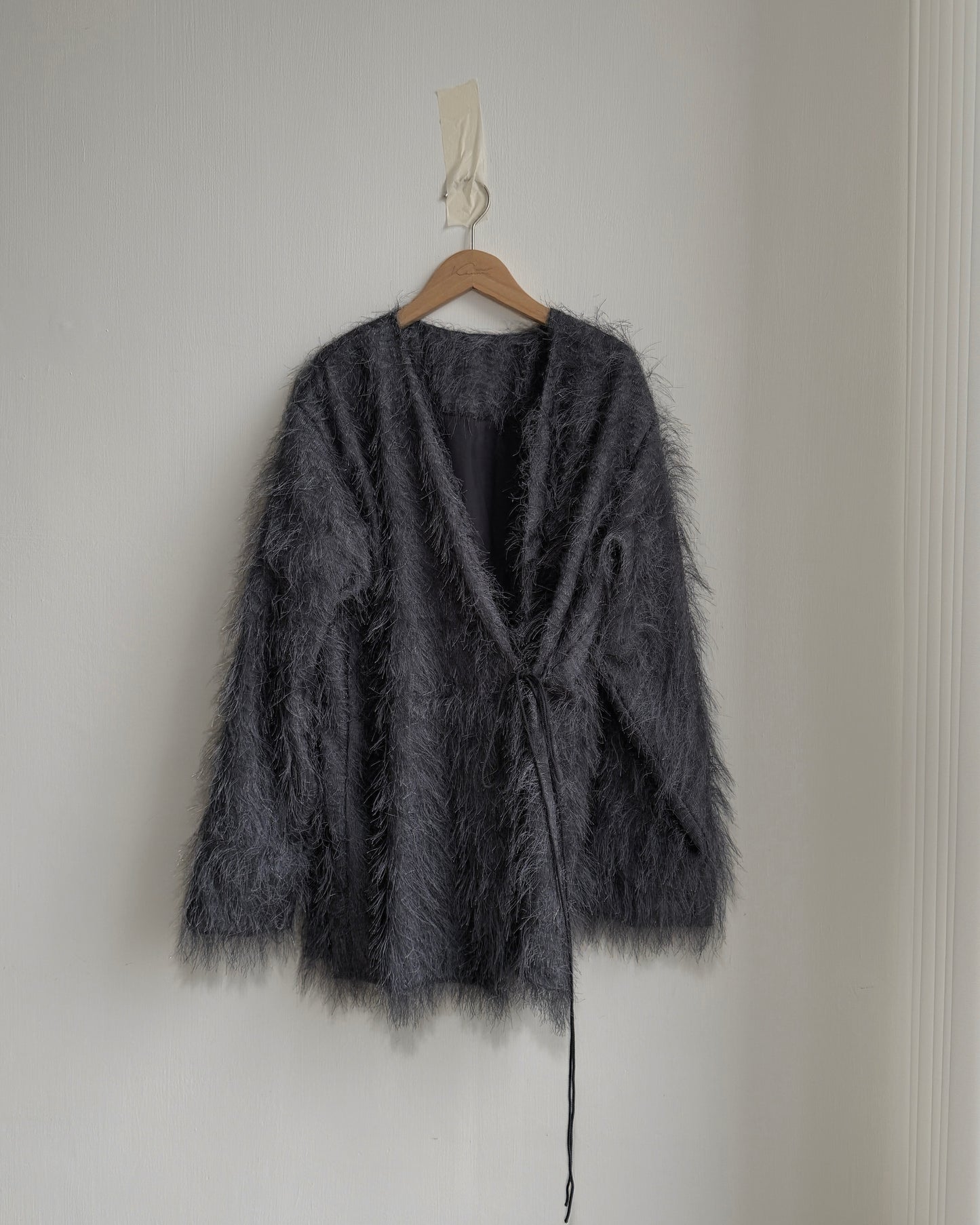 JK045 Hairy Jacket - Black | Gray