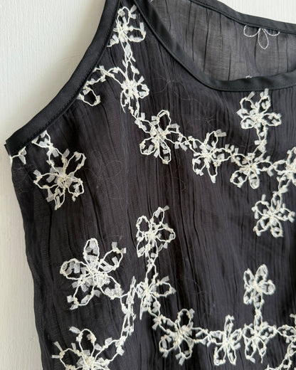VT297 Floral Vest OPS - White | Black