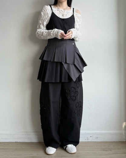 TP575 FAFA Lace Top - White | Black