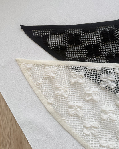 KA4349 Popcorn Scarf - Ivory | Black