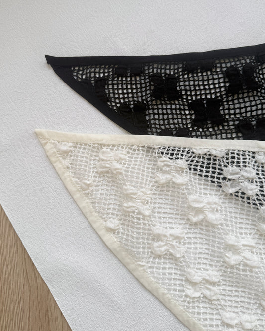 KA4349 Popcorn Scarf - Ivory | Black