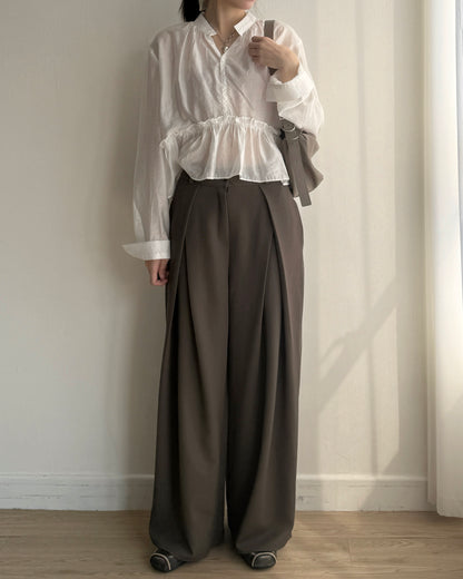 (🧨7-11/2限定優惠) PT079 Wide Pants - Khaki | Black