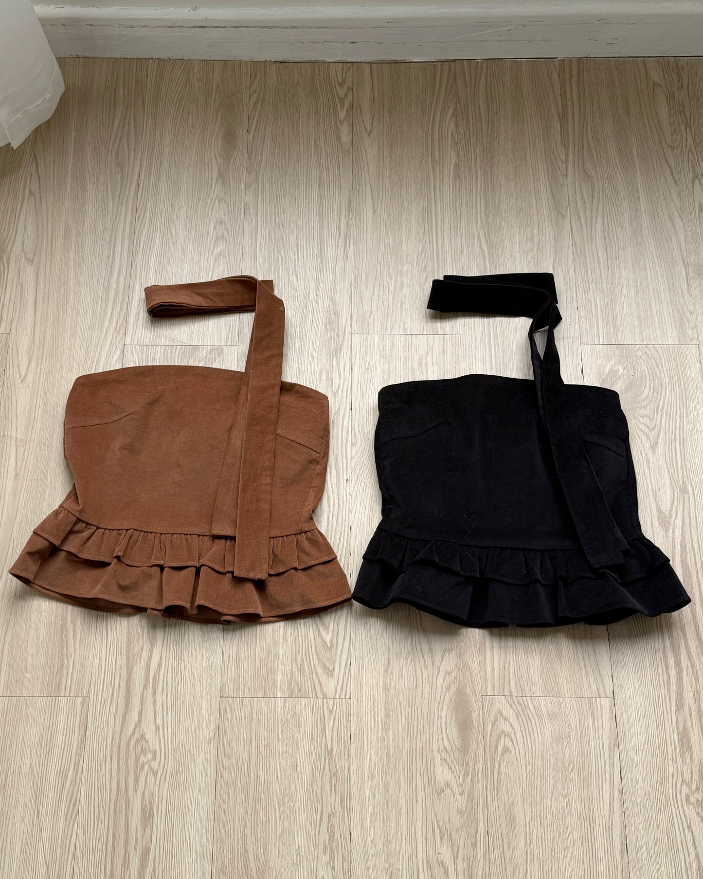 TP567 Corduroy Muffler Top - Mocha | Black