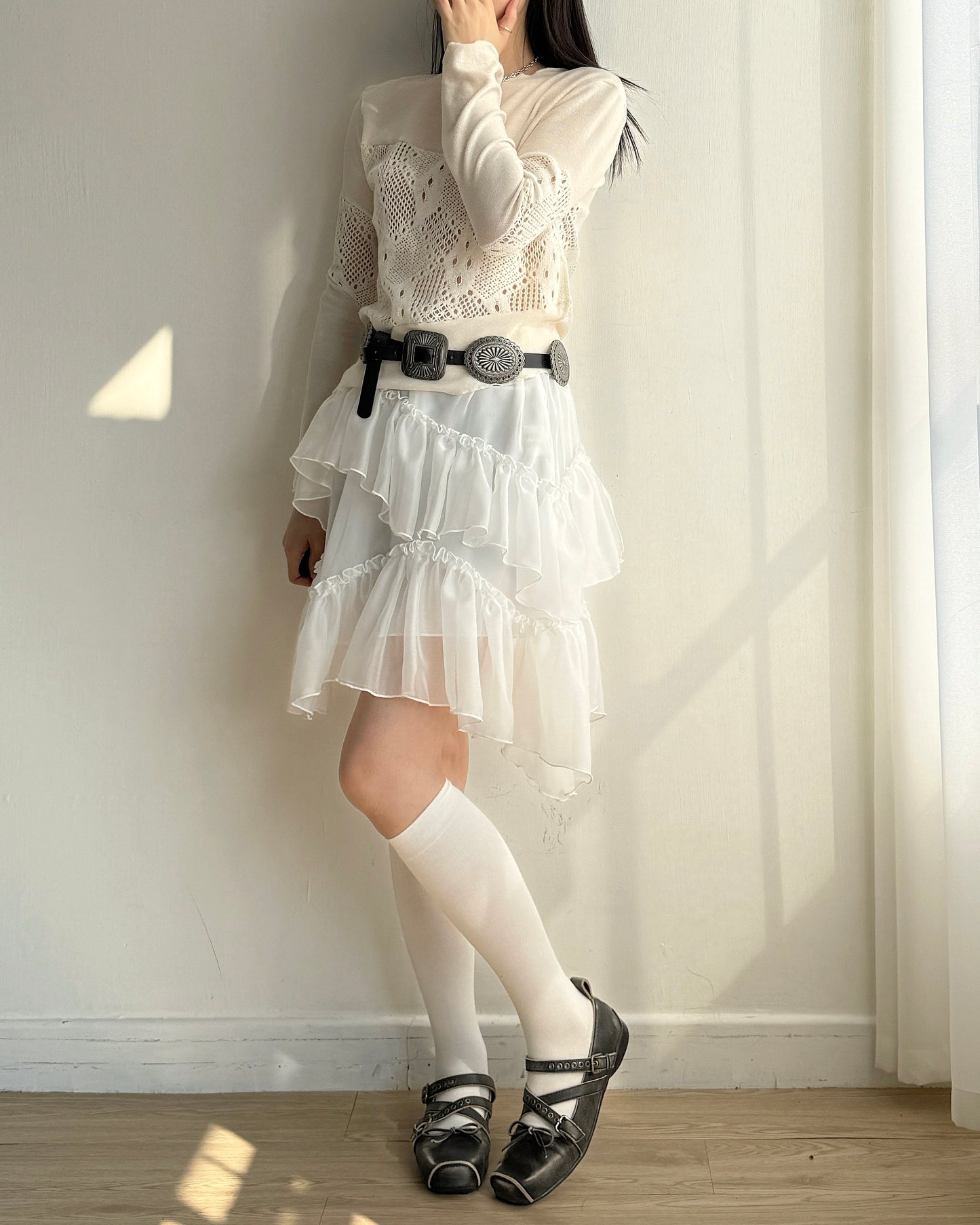 TP570 Patchwork Knit - Ivory | Black