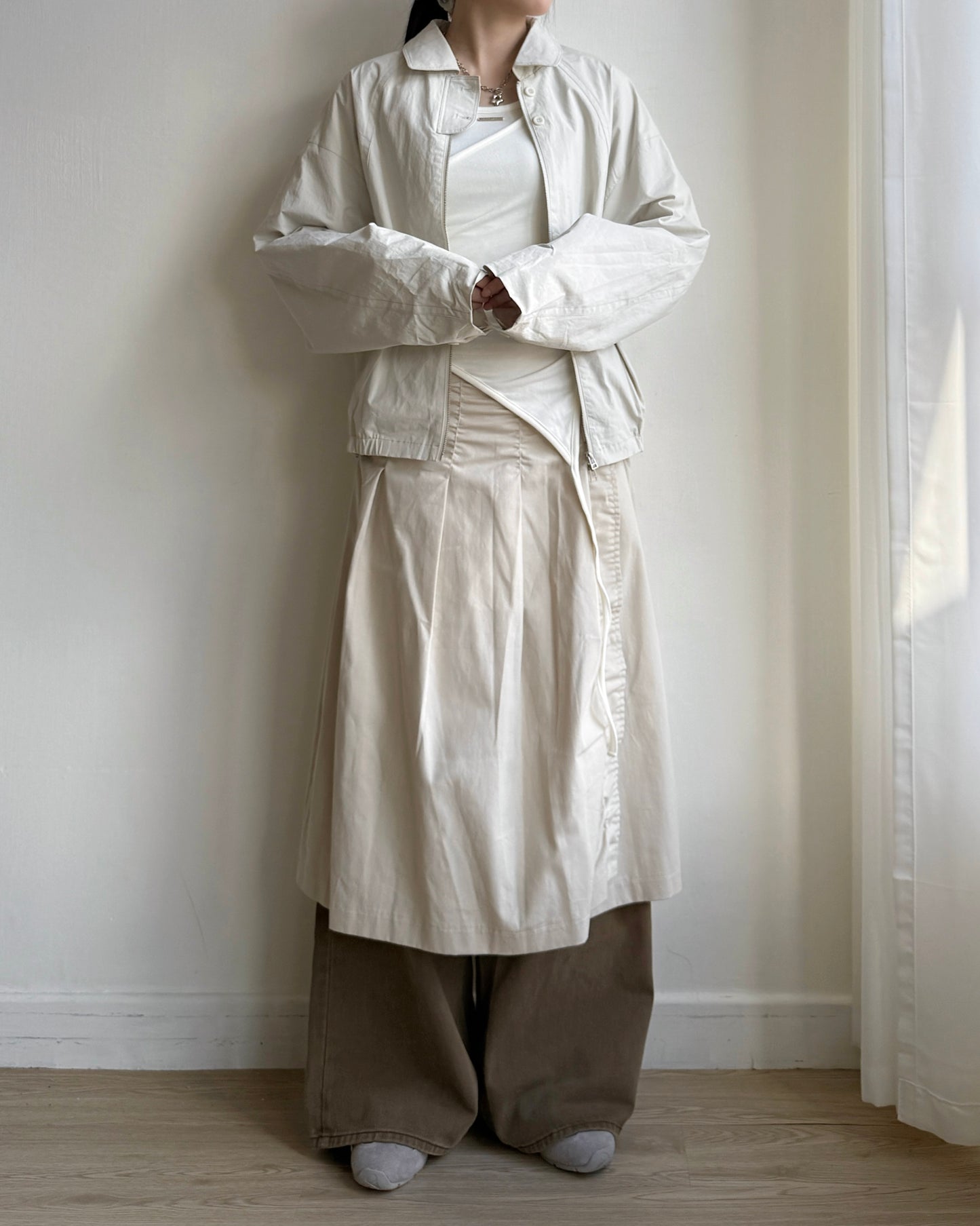 🍂早鳥限定優惠 JK039 Trench Blouson - Ivory | Black