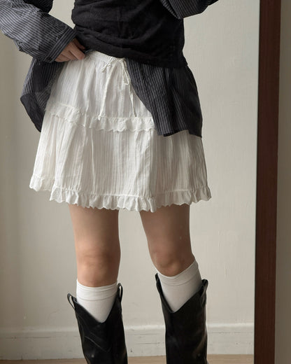 SK205 Tiered Skirt - White