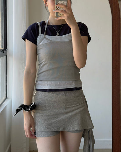 VT314 DotDot Halter Vest - Gray | Black