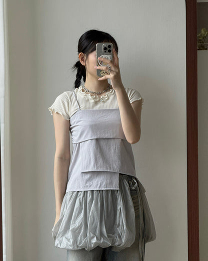 SK221 Balloon Skirt - White | Black | Gray