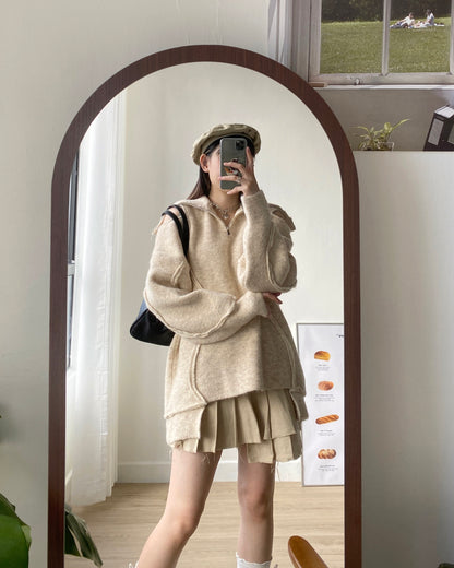 BG029 PU Leather Shoulder Bag - Ivory | Black