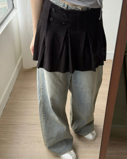 SK220 Pleated Skirt - Gray | Black