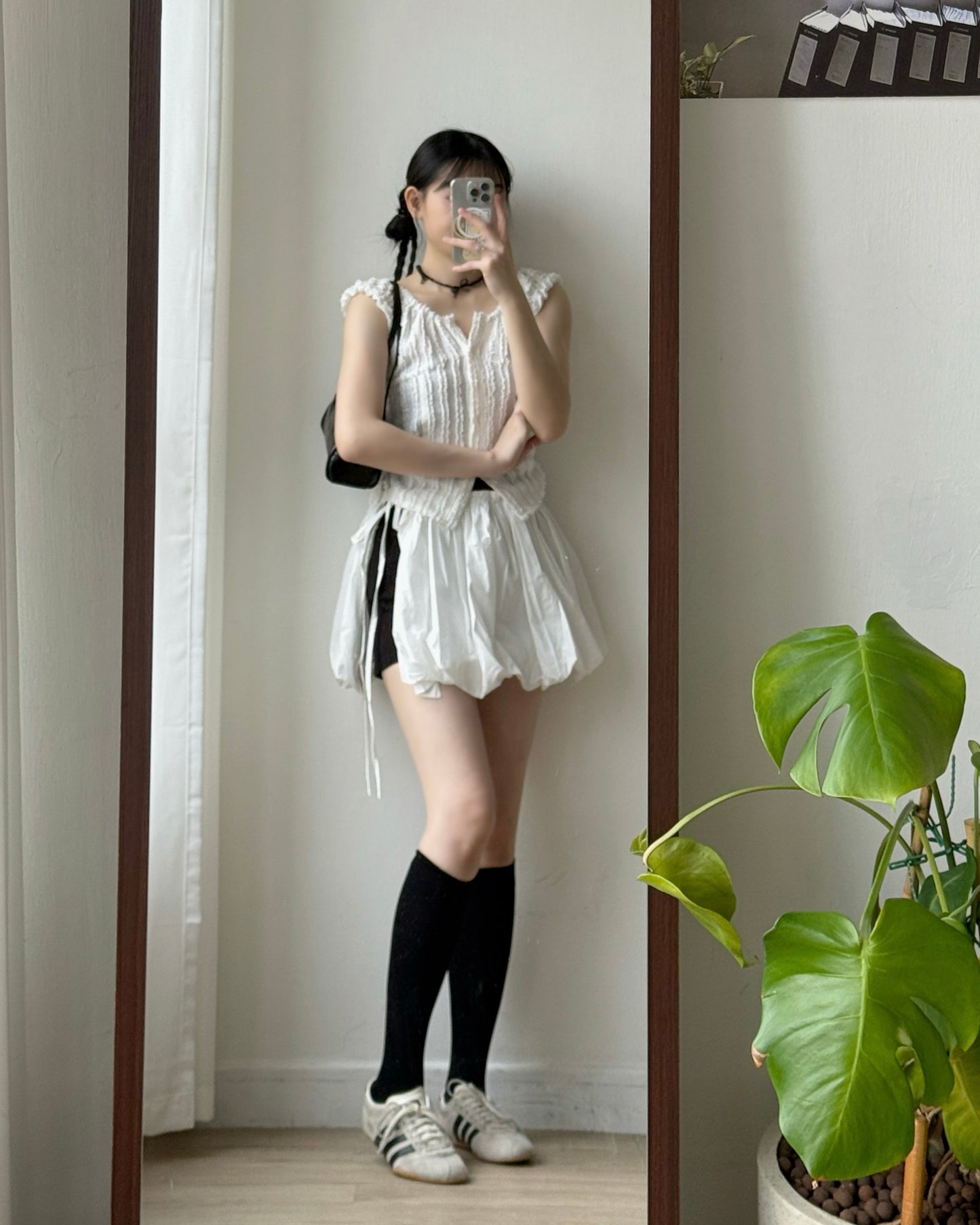 SK221 Balloon Skirt - White | Black | Gray