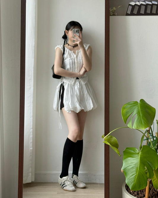 SK221 Balloon Skirt - White | Black | Gray