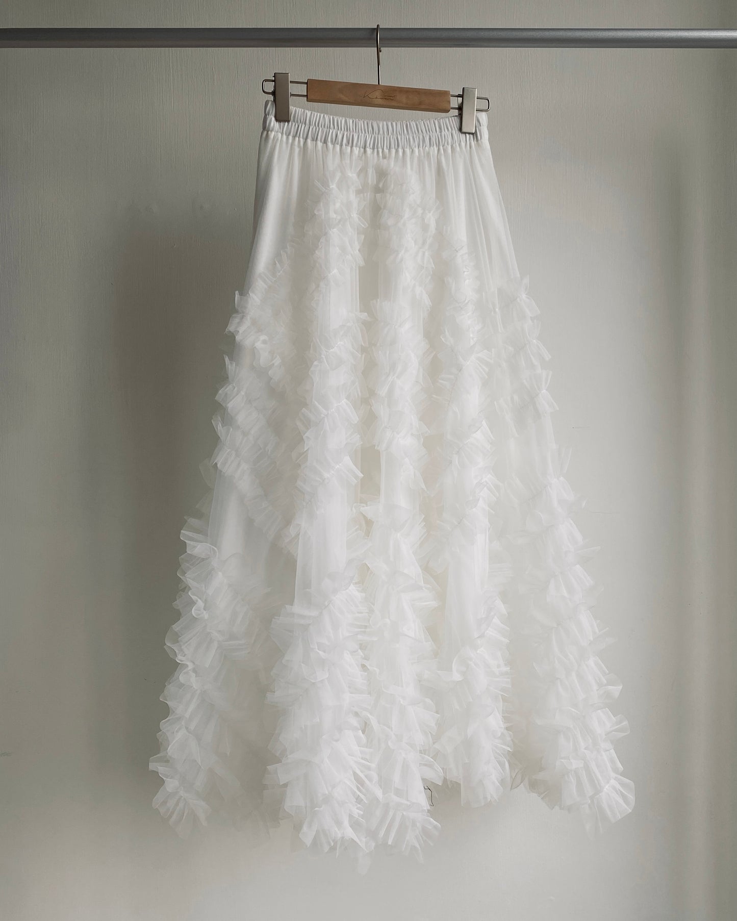 SK182 Bun Frill Skirt - White | Gray | Black