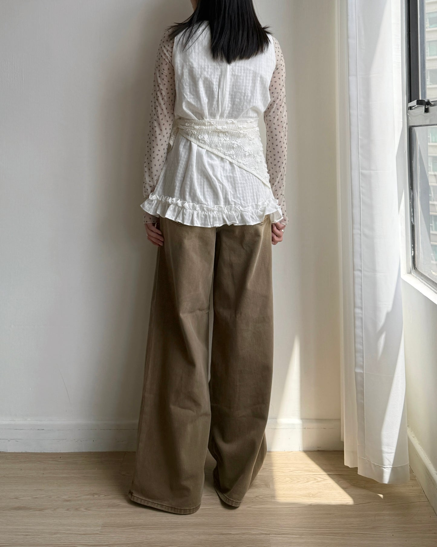 🩵牛仔褲限定優惠 JN060 Washed Wide Jeans - Brown | Drak Gray