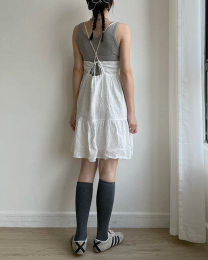 DS292 Flowy Asymmetric OPS - White | Gray