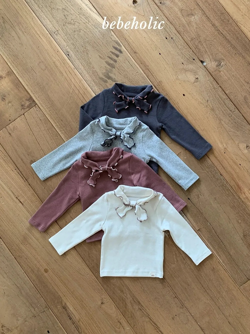 🍪Bebeholic 領結小上衣 - Ivory | Pink | Gray | Charcoal