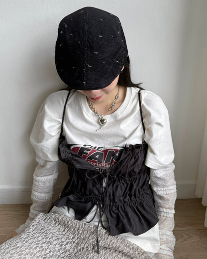 TP552 Layered TEE - Black | White