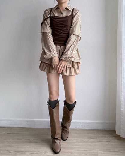 VT265 Asymmetric Vest - Brown | Dark Gray