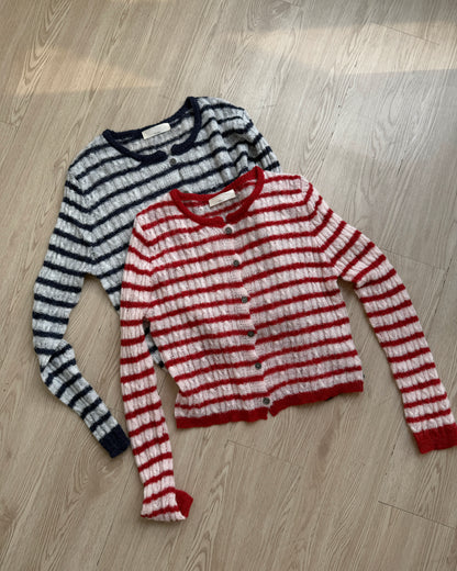 🧨Preoder限定優惠 CD058 Striped Cardigan - Red | Navy