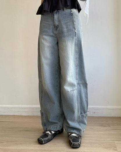 JN066 Button Wide Pants