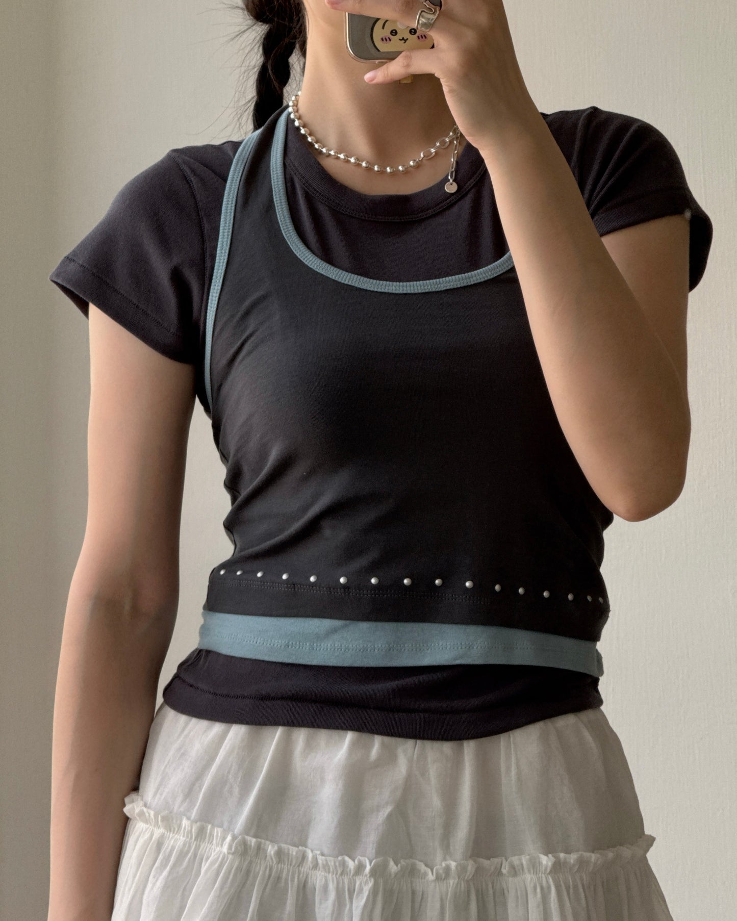 VT301 Studded Halter Vest - Brown | Black | Charcoal