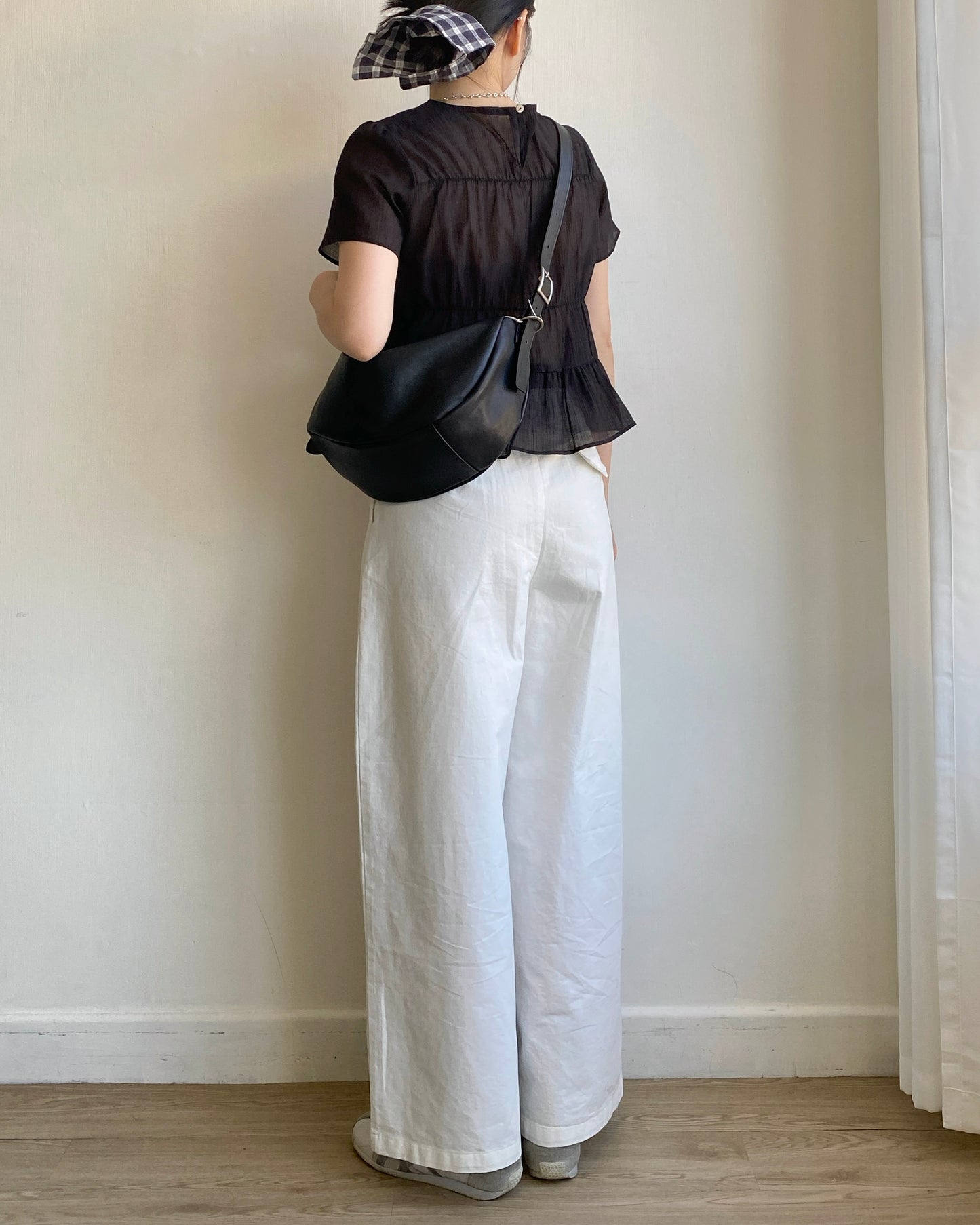 TP525 Frill Blouse - Ivory | Black