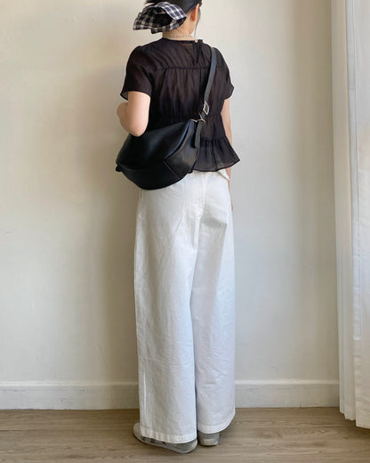 TP525 Frill Blouse - Ivory | Black