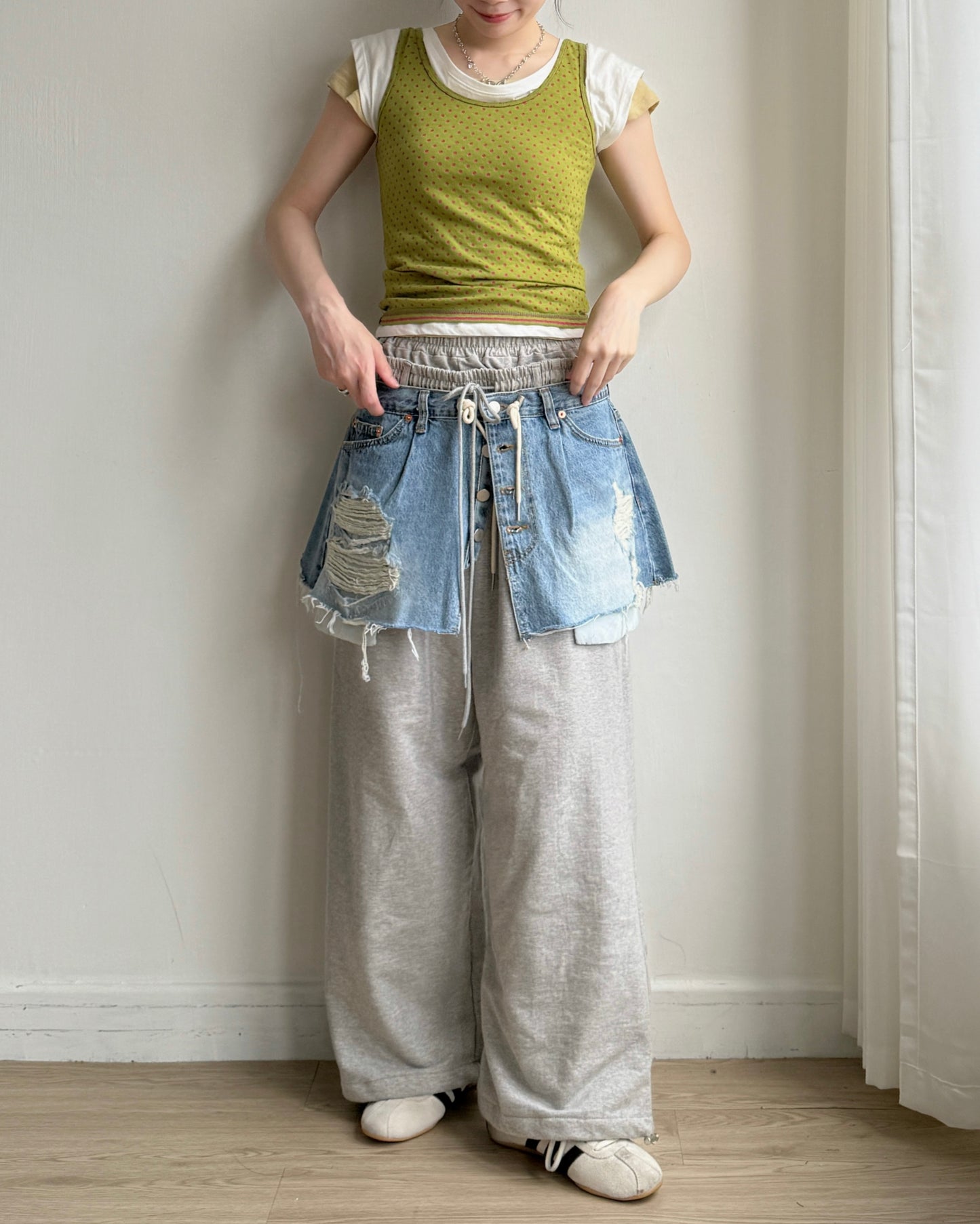 VT286 DotDot Vest - Green | Gray