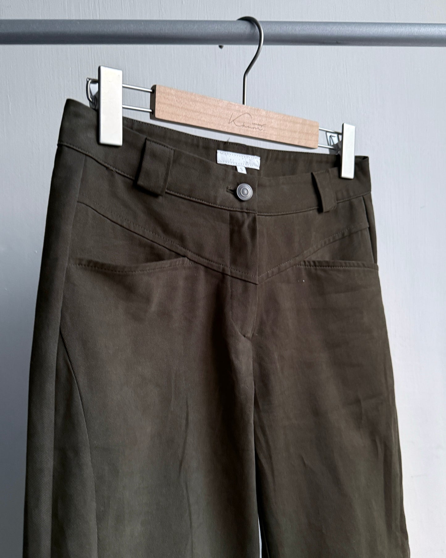 PT078 Flared Pants - Khaki | Black