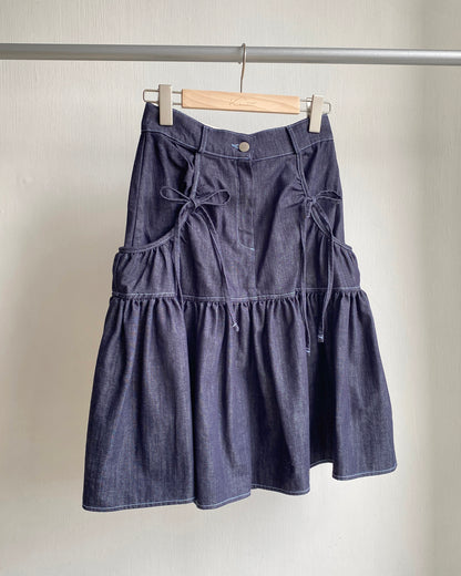 SK184 Denim Skirt - Navy