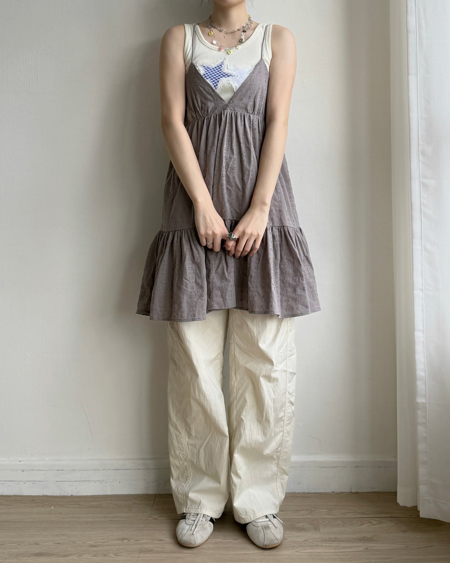 VT307 Star Ribbed Sleeveless - Gray | Butter