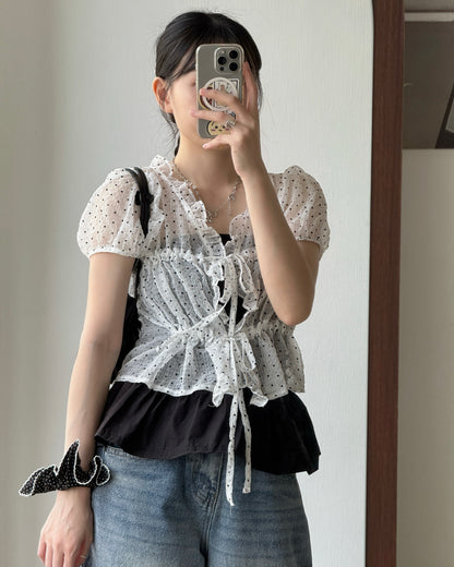 TP594 DotDot Blouse - White | Black