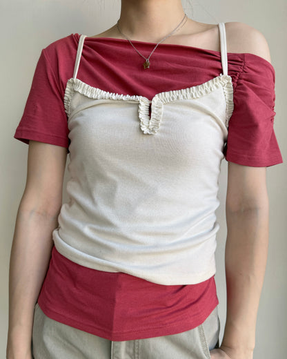 TP596 Wrinkles Top - White | Black | Brick