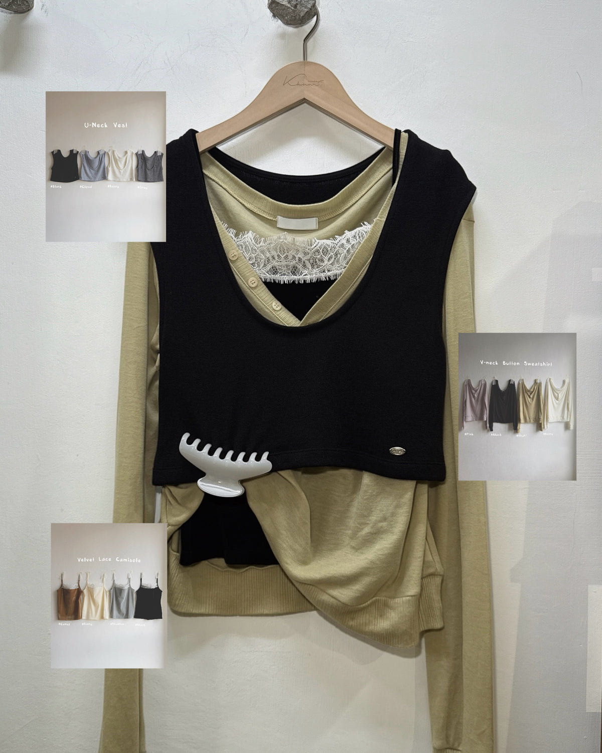 KA433 Glossy Arch Claw Clie - Olive | Ivory | Black