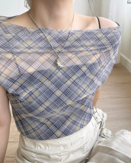 TP537 Check off-shoulder - Yellow | Black