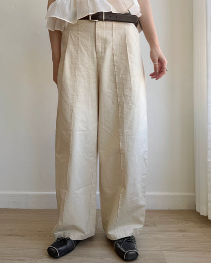 現貨 PT072 Wide Straight-Fit Cotton Pant - White | Beige | Black