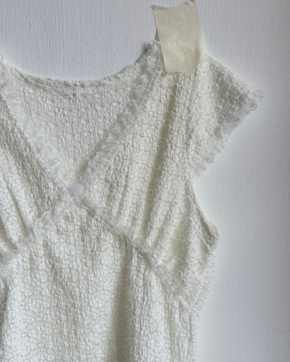 VT331 Vintage Lace Vest - Brown | White