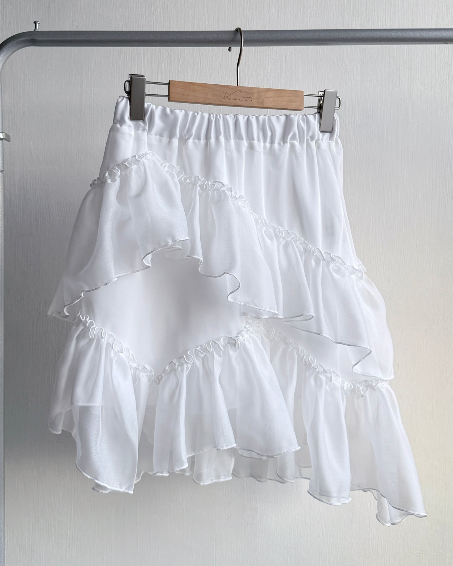 SK210 Cancan Skirt - White | Mocha