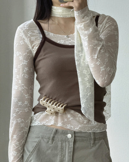 VT329 Layer Sleeveless - Brown | White | Black